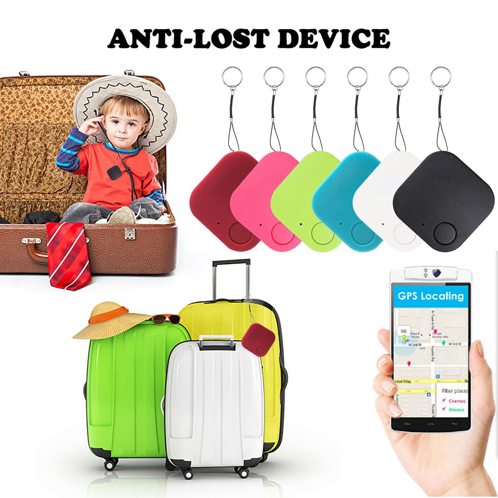 Mini Smart Alarm GPS Tracker, Gravação Anti-Lost, Controle de Voz, Carro, Key