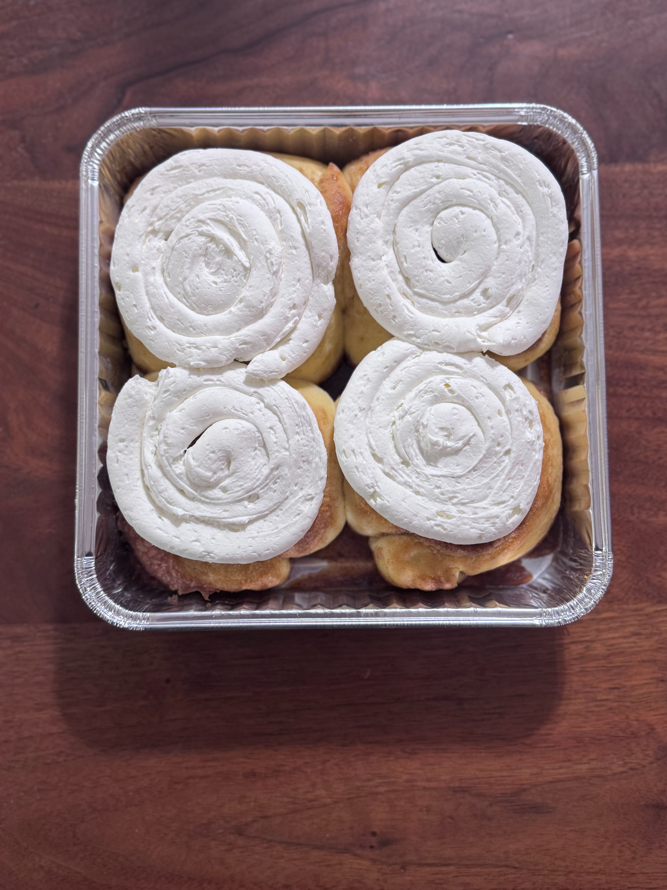 Sour Cream Cinnamon Rolls -Pan of 4