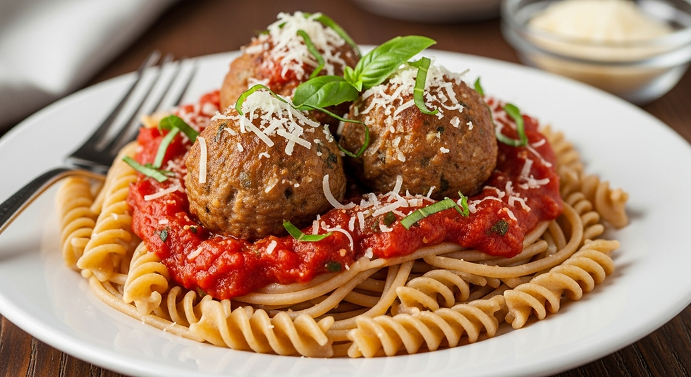 Turkey Meatballs with Whole-Wheat Pasta & Marinara