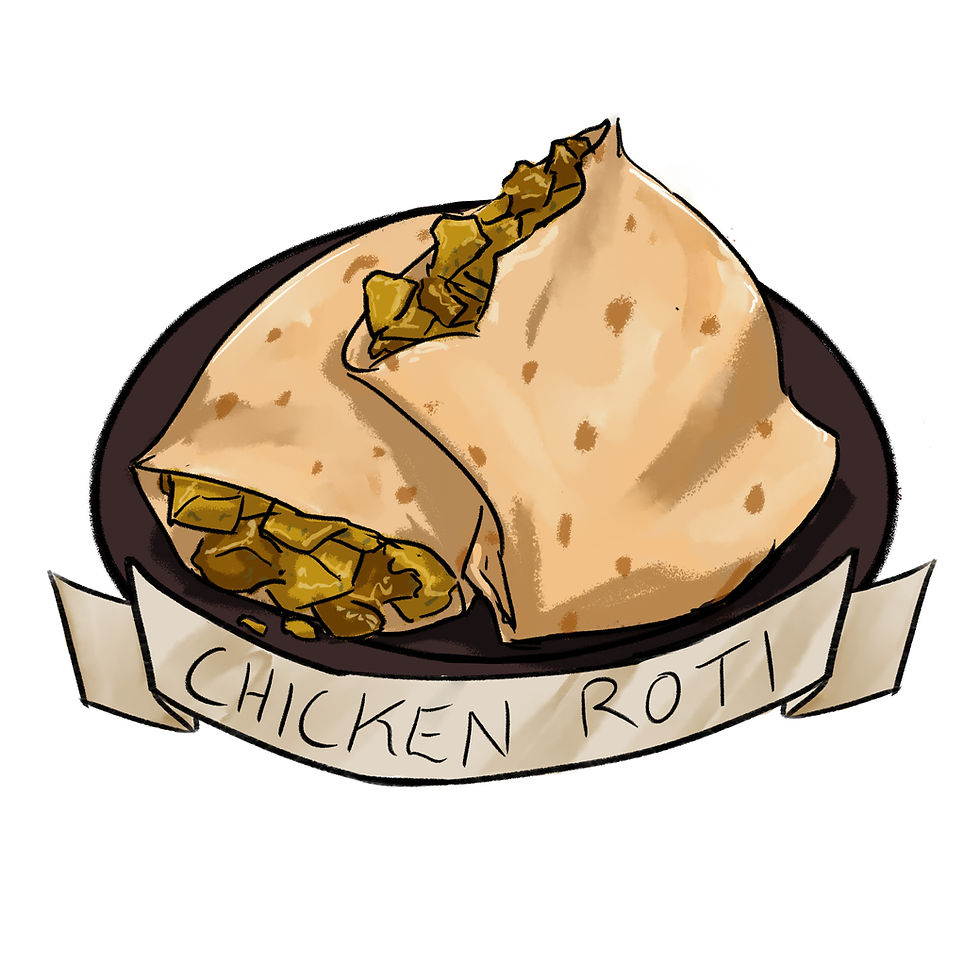 Thumbnail: Trinidad Food Stickers: Doubles, Buss up shut, Chicken Roti - Waterproof Set