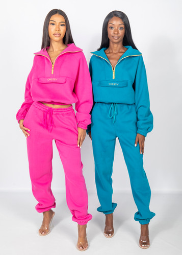 Kajiri Half-Zip Relaxed Sweat Set - Bundle FF | CHEZEV COUTURE