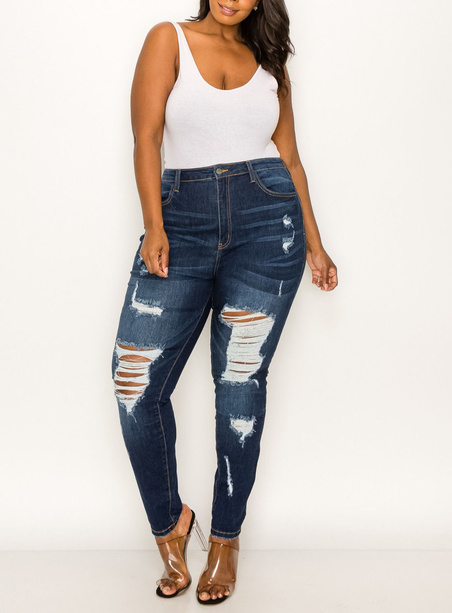 Miniatura: Dezire Plus Distressed Denim Jeans