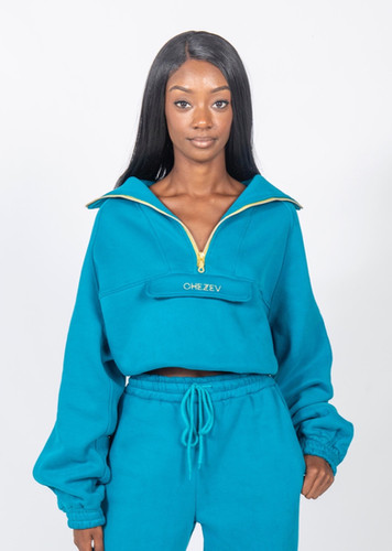 Kajiri Half-Zip Relaxed Sweatshirt | CHEZEV COUTURE