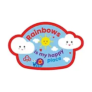 Rainbows is my happy place woven badge