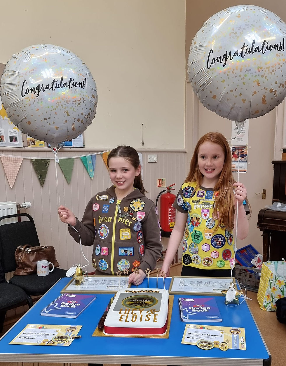 Brownies with balloons and cake