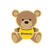 Brownie teddy pin badge