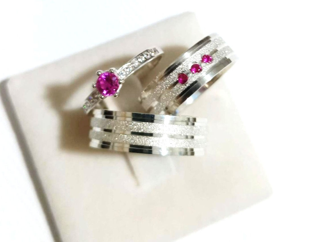 Par/prata 950/8mm com anel