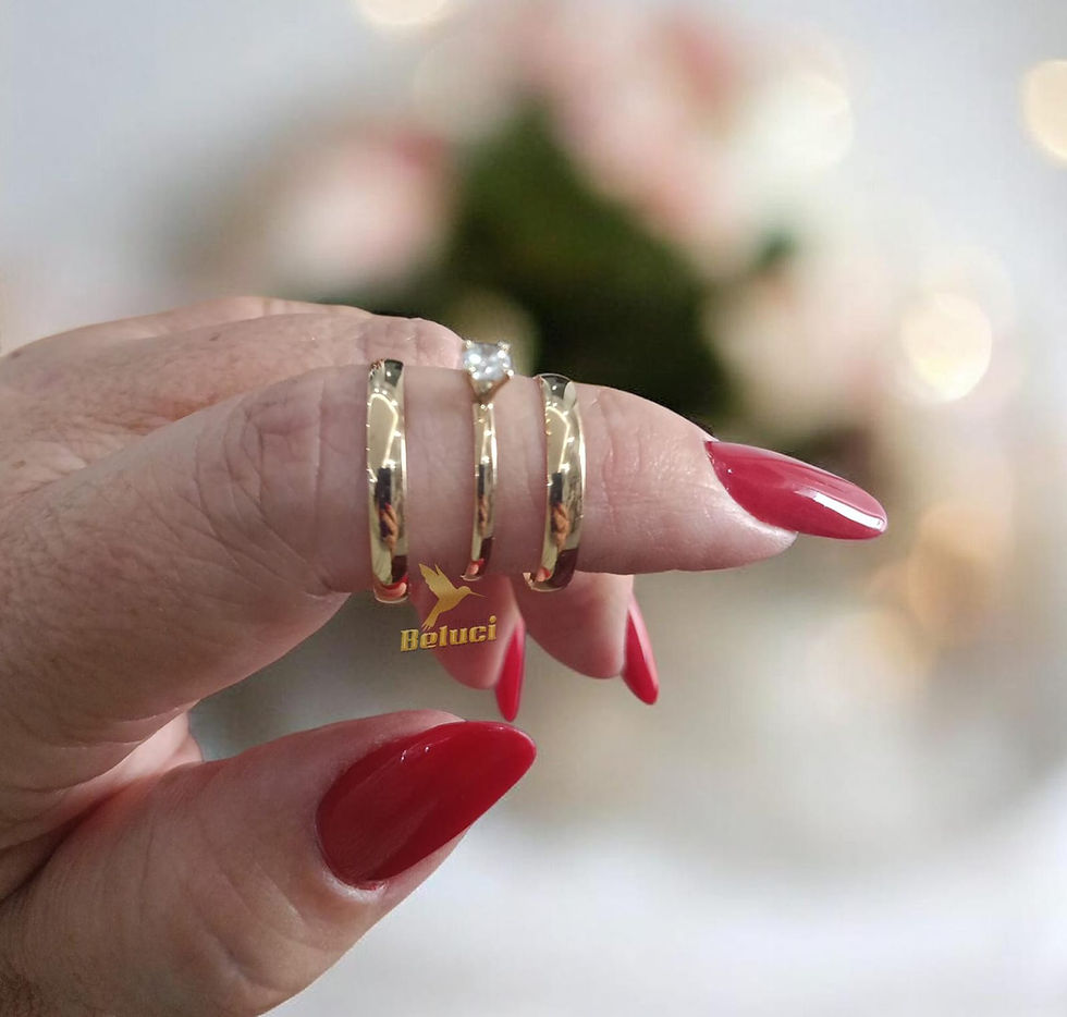 Miniatura: Par  18 k /3mm /3 g /com anel