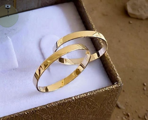 Miniatura: Par /ouro 10k /2 mm reta