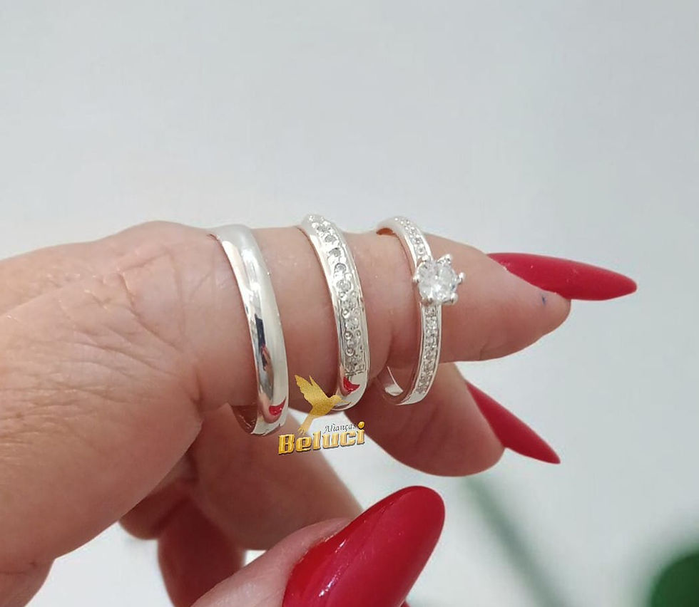 Miniatura: Par cravejado / 3 mm/ com anel