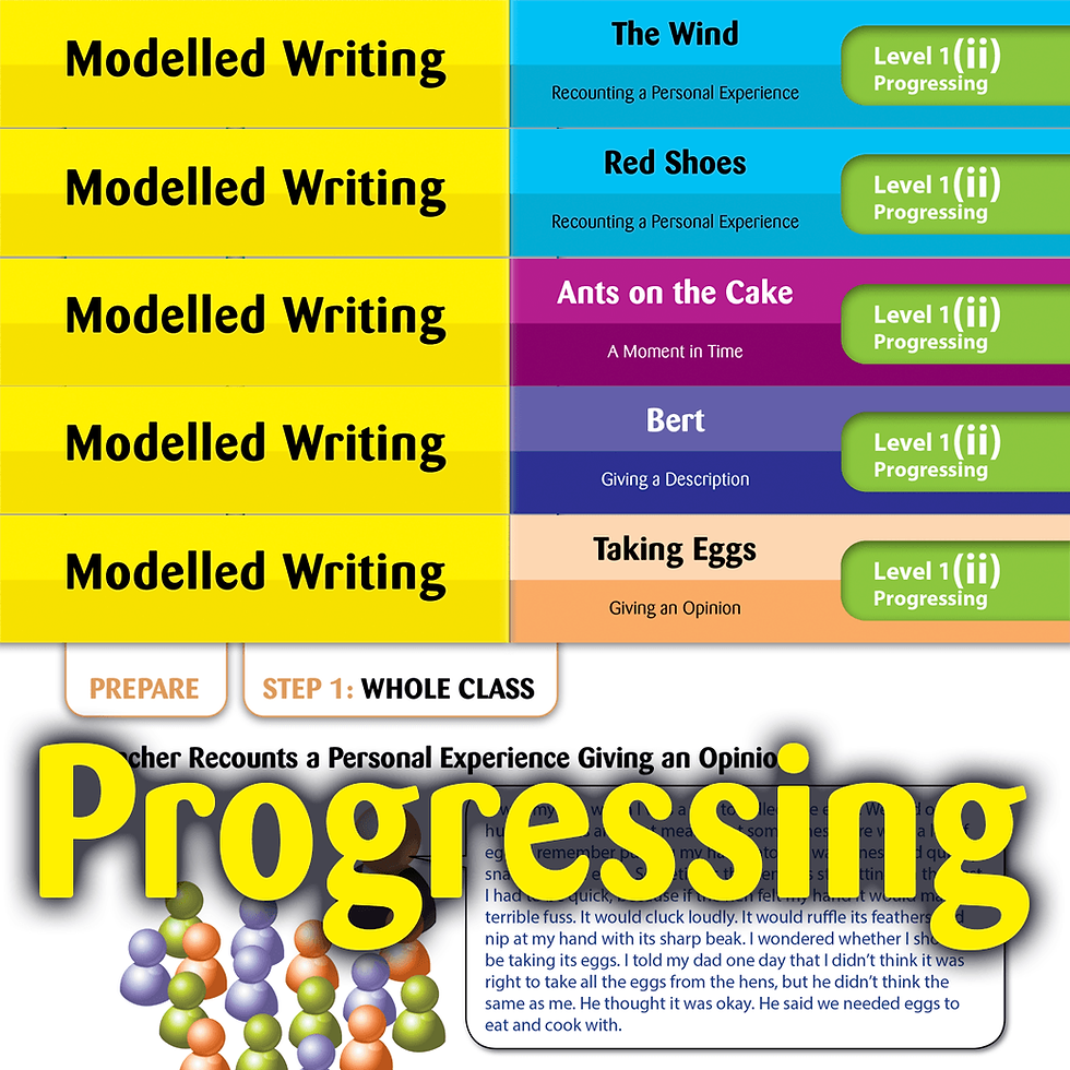 Modelled Writing Cards: Level 1 Progressing | Global Ed