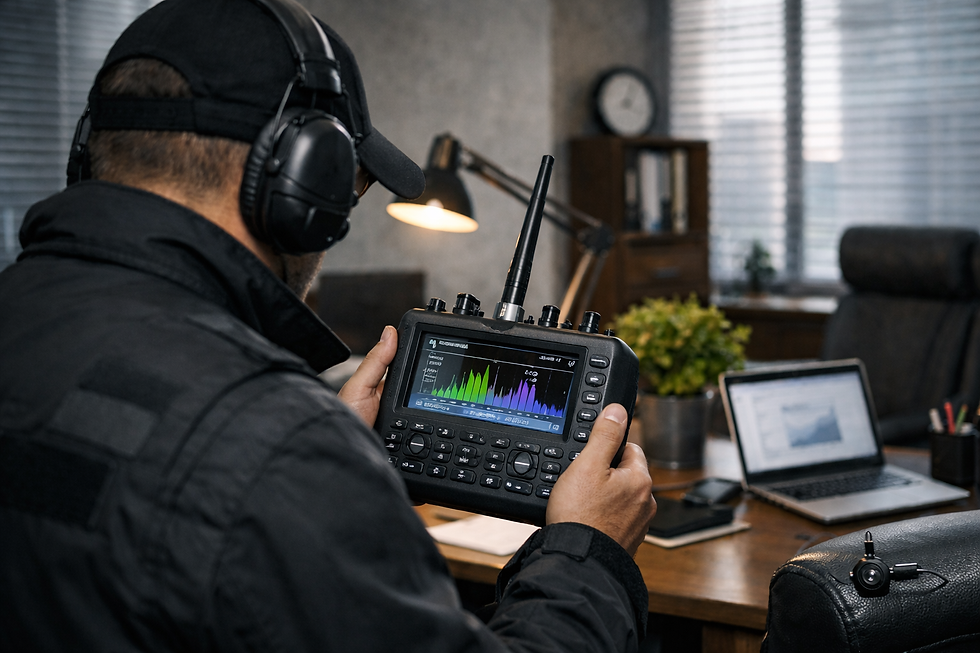 wykrywanie podsłuchów w firmie przy użyciu analizatora widma