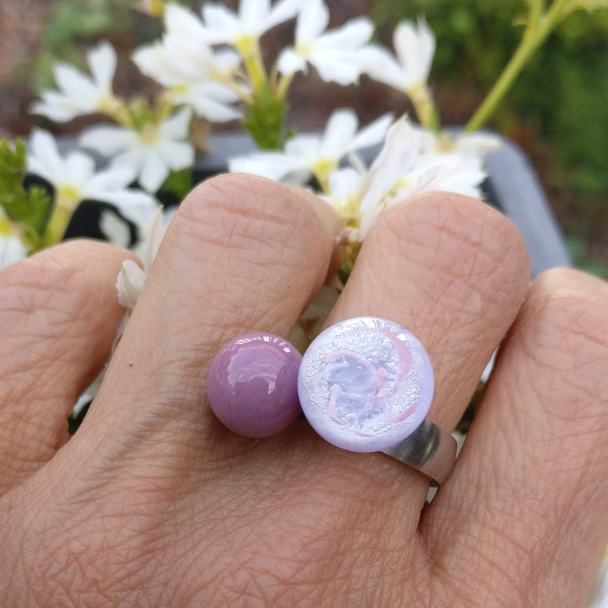 Combi anemoon + knikker voor de dubbele schroefring (zonder ring)