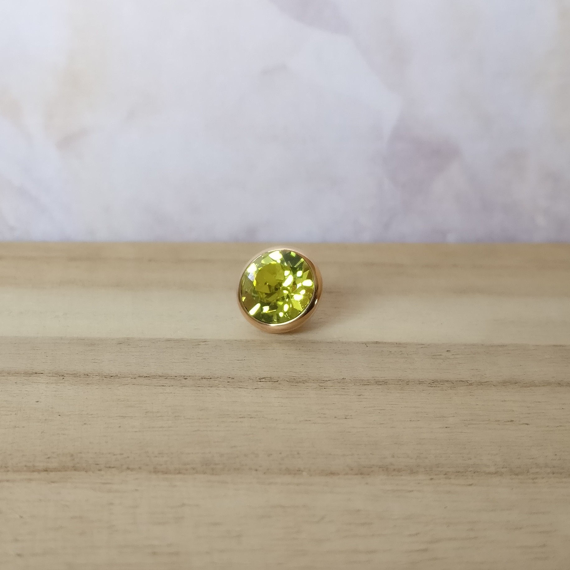 Qudo top bottone 10mm citrus-groen rosé goud