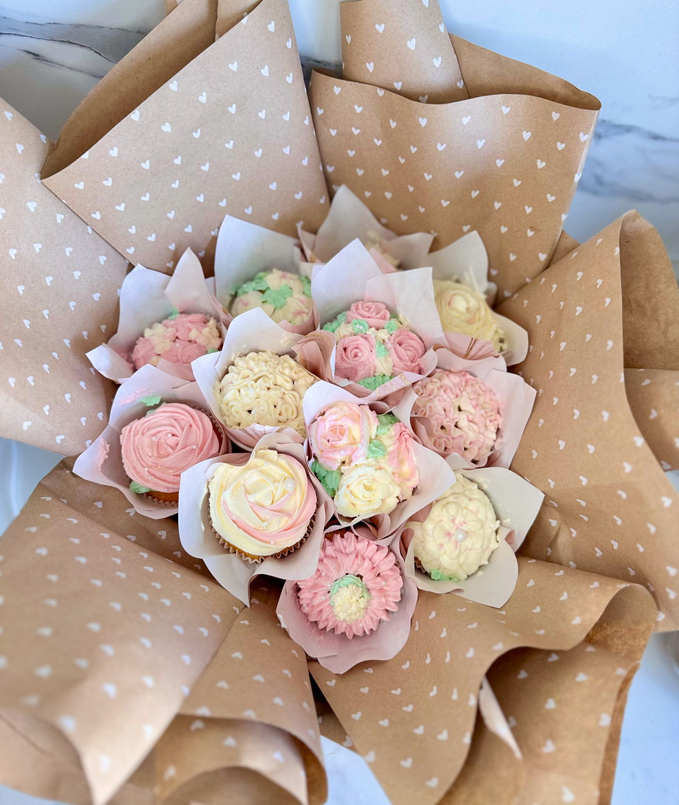 Zitronen-Holunderblüten Cupcake Bouquet