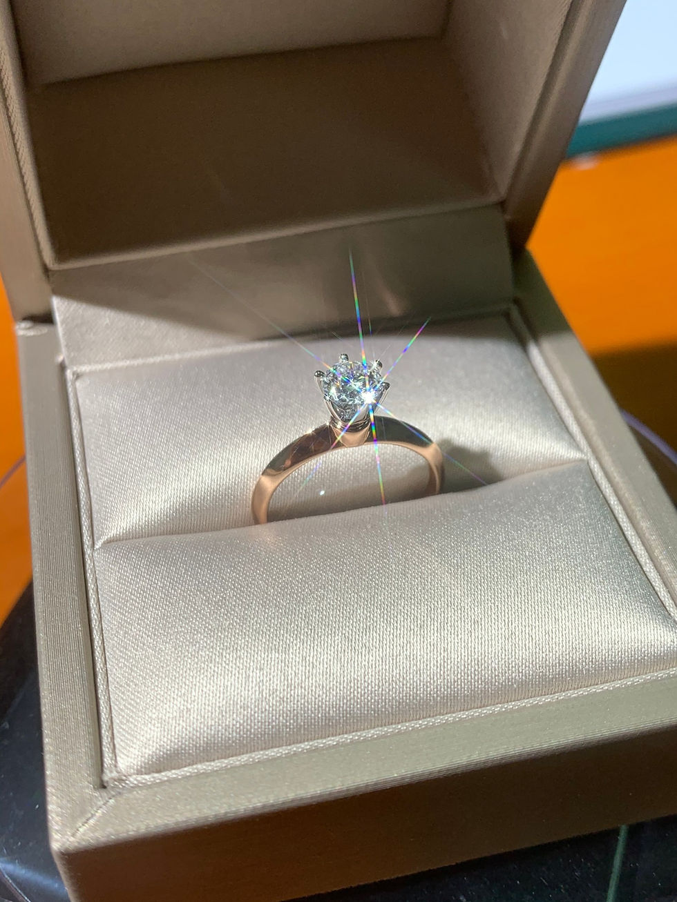 縮圖：韓款 18K玫瑰金分色鑽石戒指 0.622ct F color I1 VG N Ding Feng Jewellery