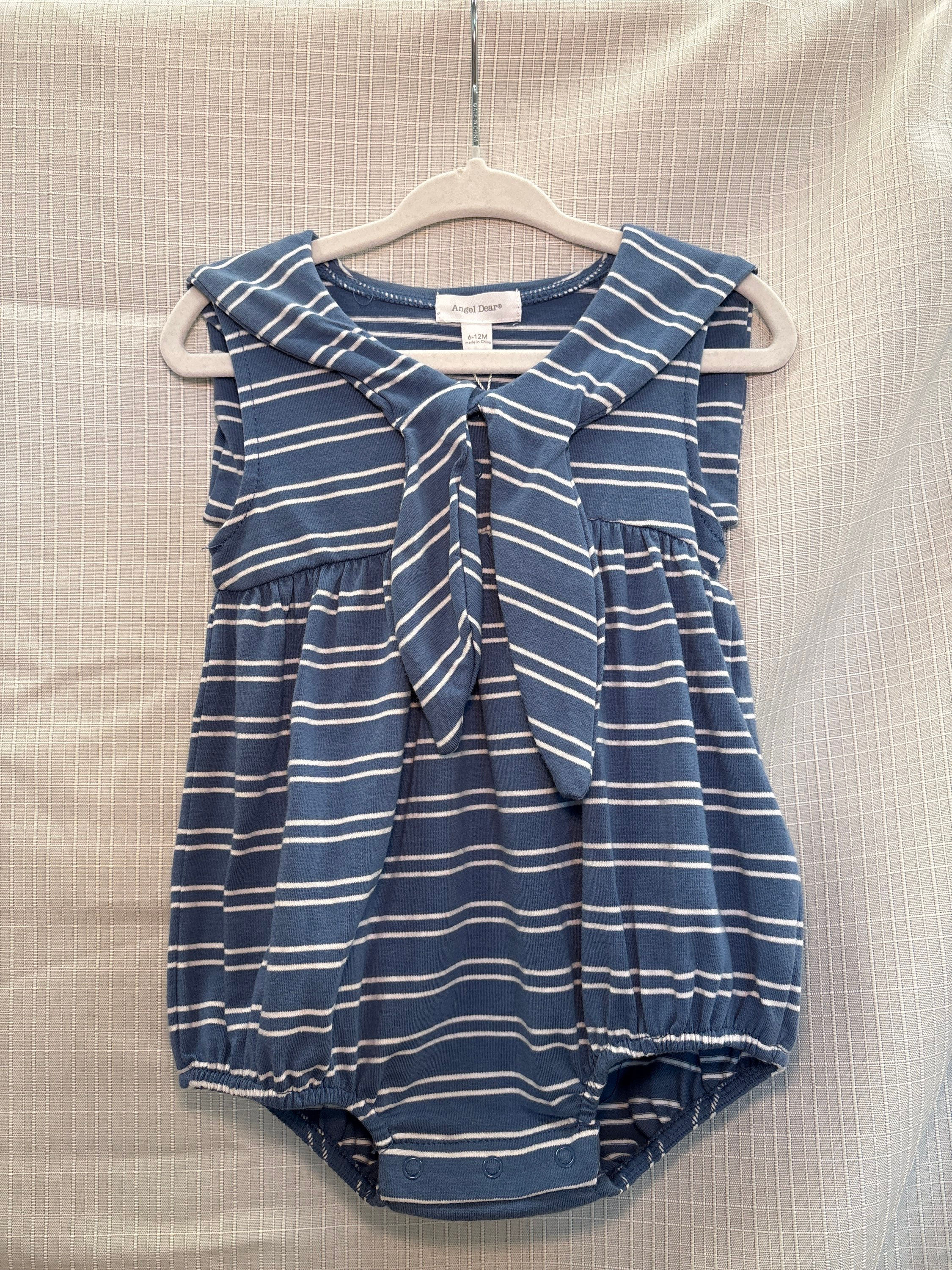 Angel Dear Striped Sailor Bubble Bodysuit (Size 6-12 mon)