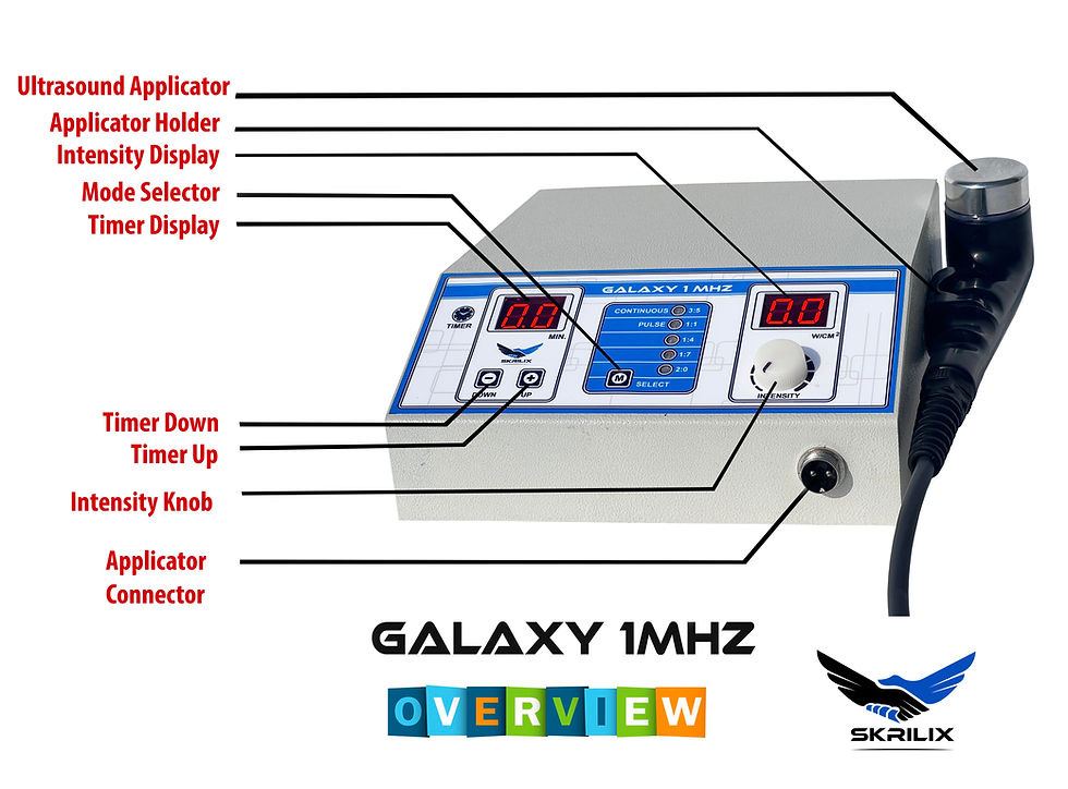 Miniature : Close-up image of a 1 MHz Ultrasound Therapy Machine, showcasing its sleek design and intuitive interface, designed for delivering low-frequency ultrasound waves to effectively address deep tissue conditions and support rehabilitation and pain relief.