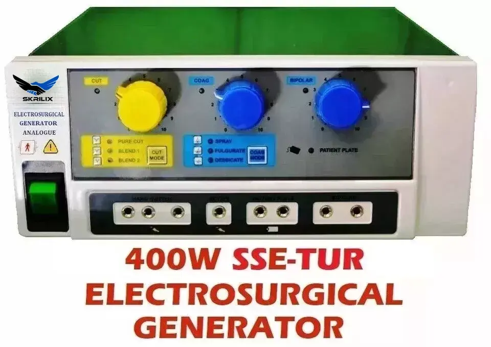 थंबनेल: Image of a 400W Electrosurgical Generator, designed for precise surgical cutting and coagulation, offering advanced energy control for a wide range of procedures in operating rooms and clinics.