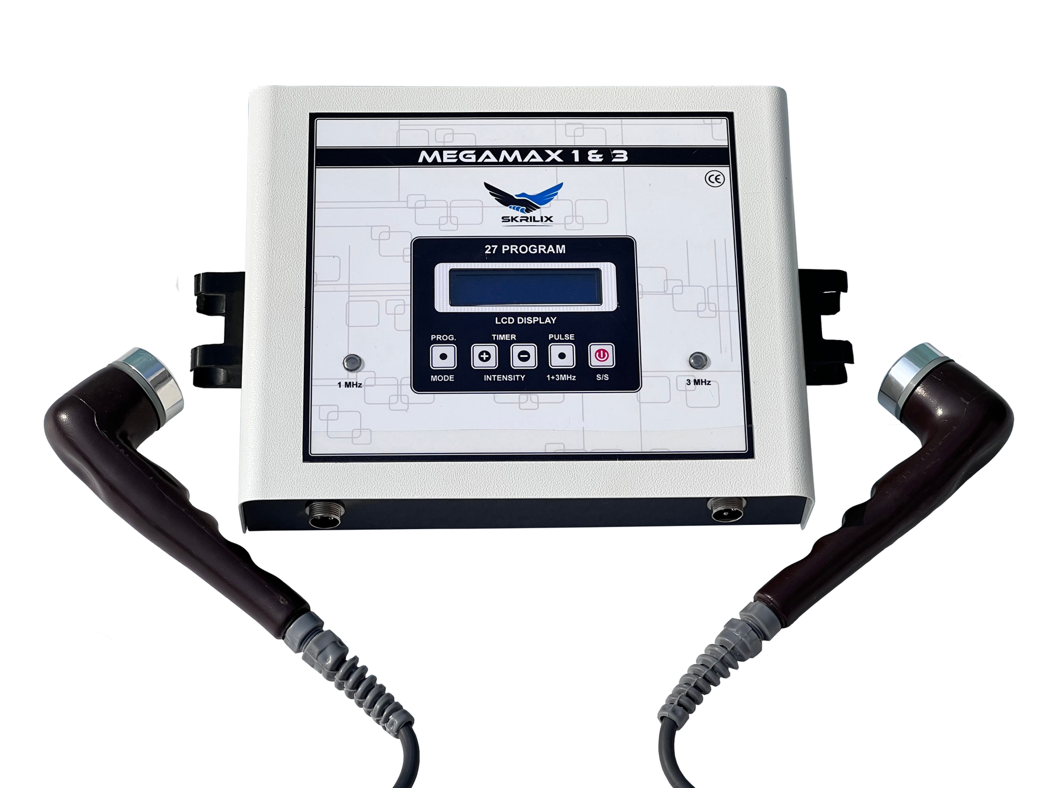 1/3 MHz ultrasound therapy machine with dual-frequency settings for versatile deep and superficial tissue treatment.