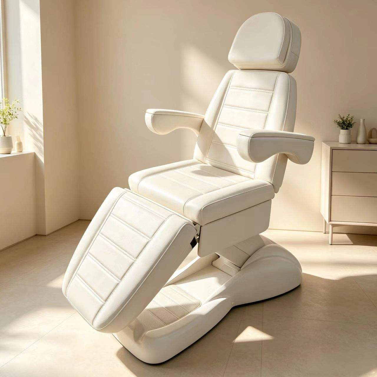 Electric Dermatology Exam Chair Adjustable Leg Rest CosmetologyTreatment Chair