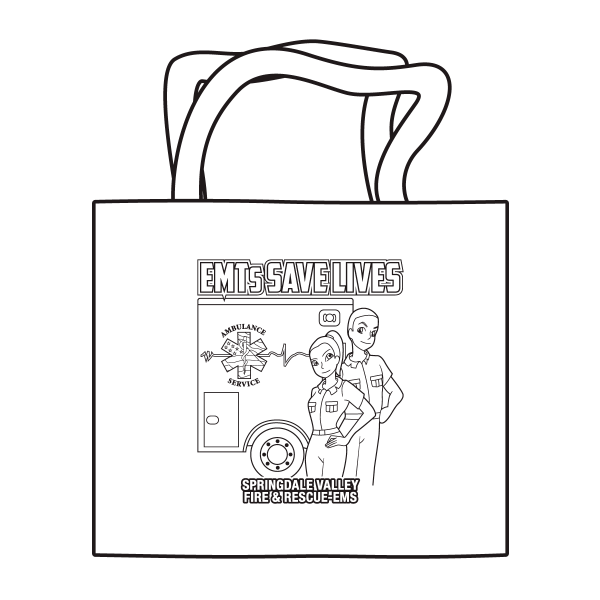 EMTs Save Lives Coloring Tote