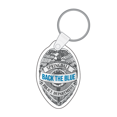 Back The Blue Badge Shaped Keytag Creative