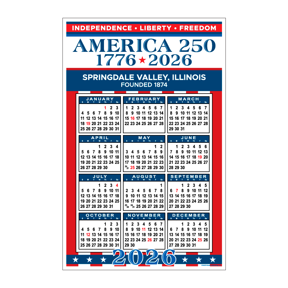 America 250 Wall Calendar