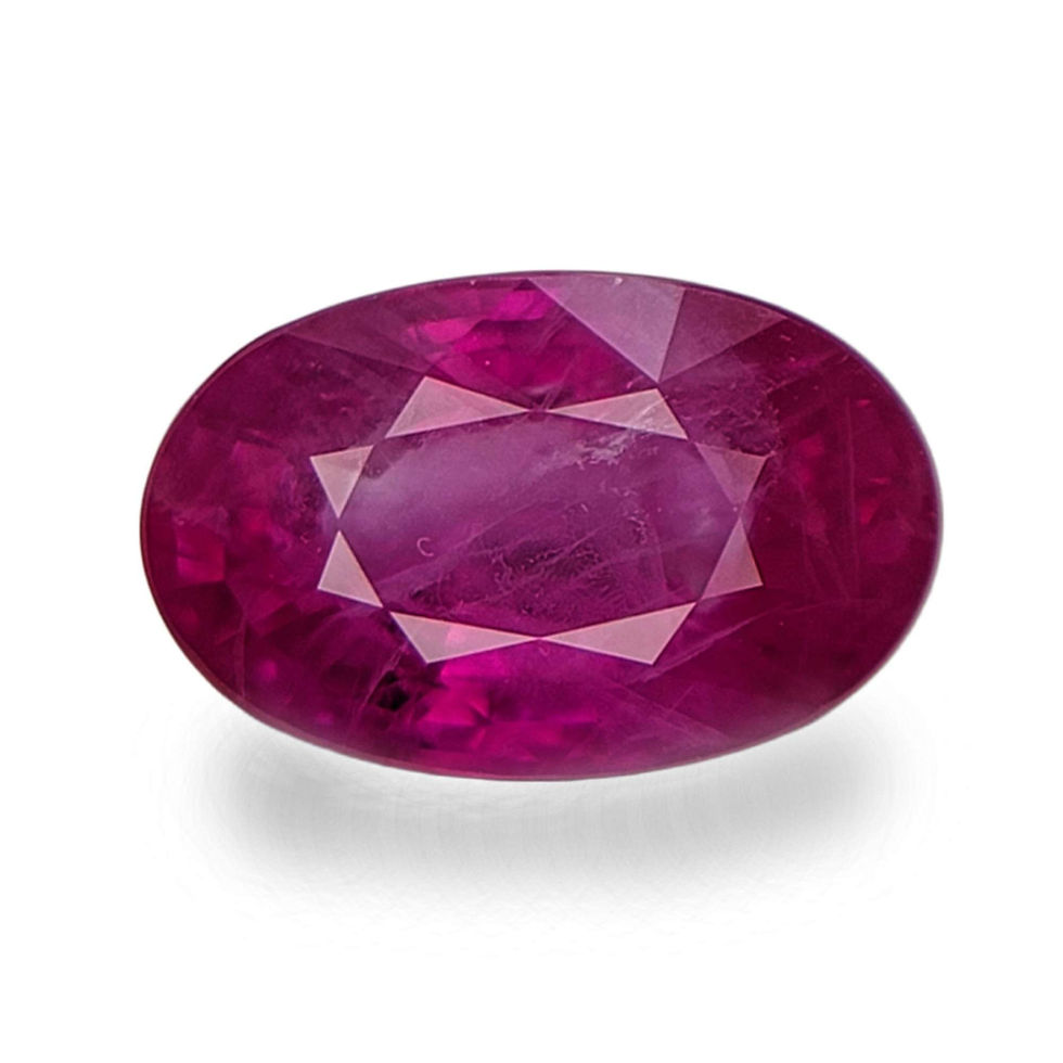 Certified 3.30 carat Natural Burmese Ruby pinkish red oval cut loose gem