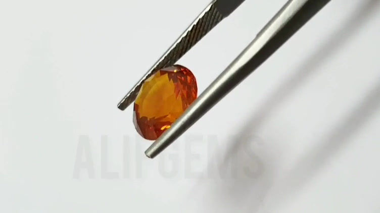 natural orange sapphire round gemstone
