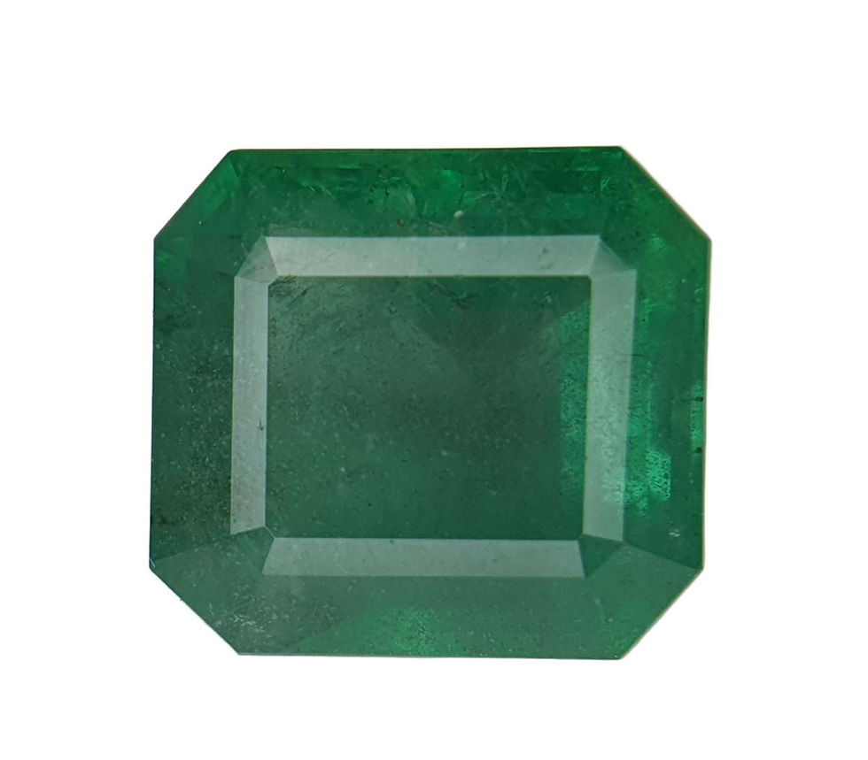 10.18 carat Certified Natural Zambian Emerald green Squire cut gemstone