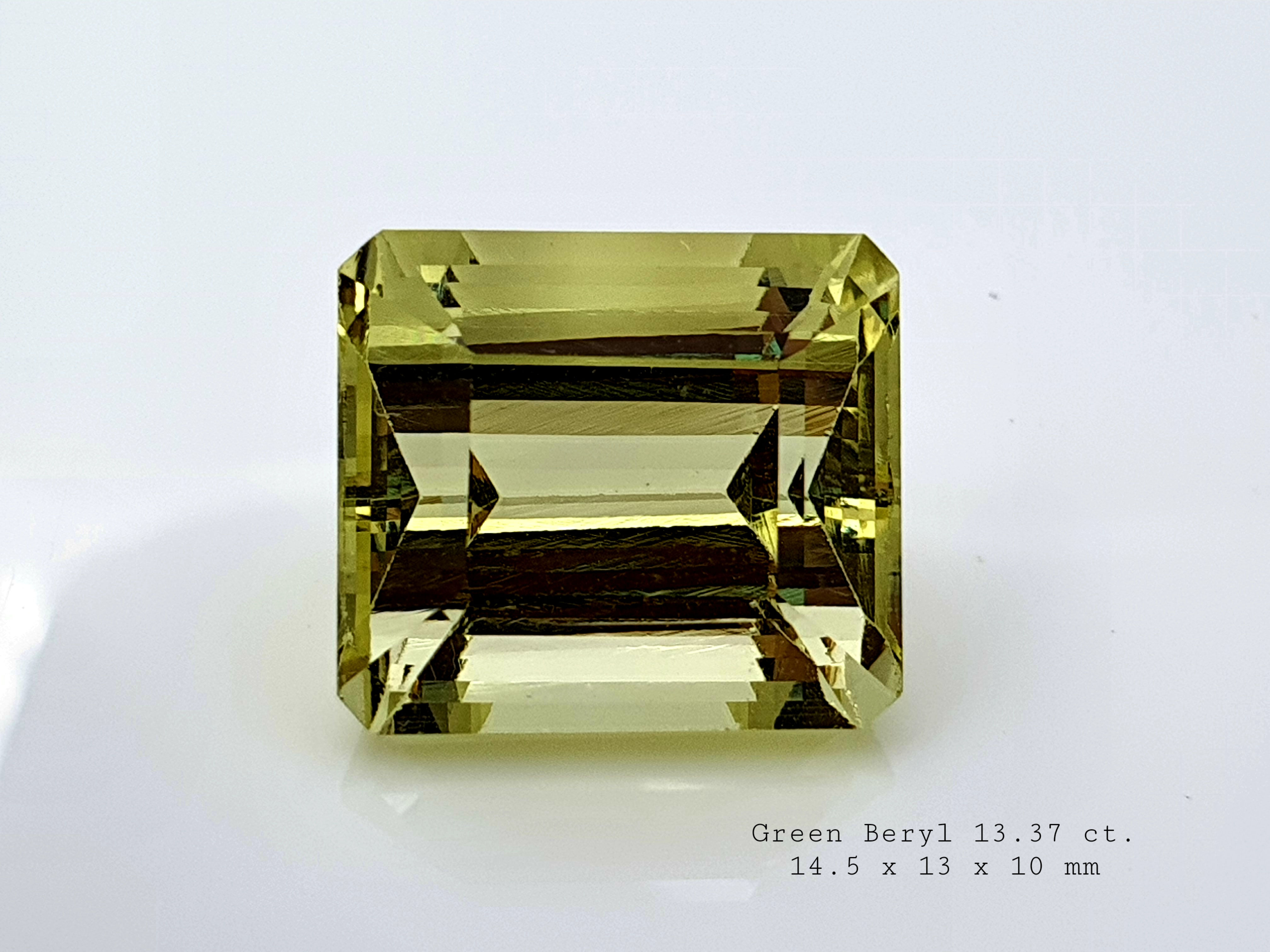 Natural Green Beryl 13.37 ct gemstone