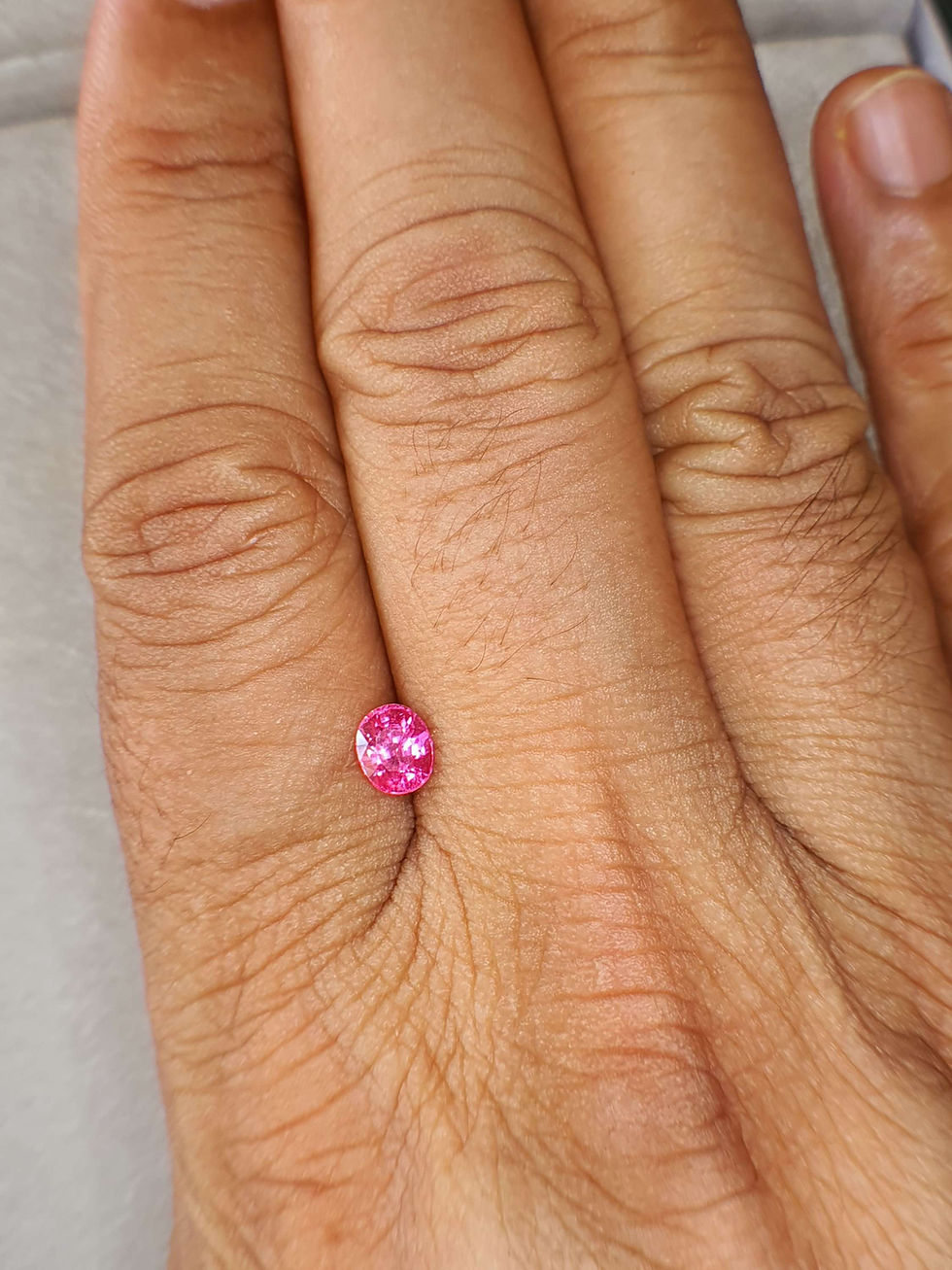 Thumbnail: Certified 0.91 ct Natural Mahenge Spine neon pink pear shape no heat gem