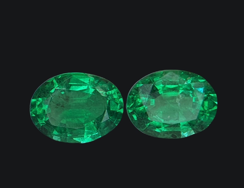 Миниатюра: 3.15 Ct Natural Emerald Pair Green oval cut loose gemstone for luxury jewelry, ear stud's