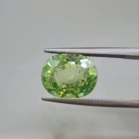 Miniature : 11.98 ct Natural Tourmaline green cushion cut no heat gemstone