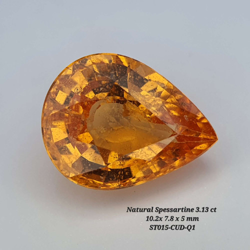 Pierre Grenat Spessartite De Namibie, 3,00 Ct, Coupé Rond, Clarté SI1 - Neuf Sans Emballage