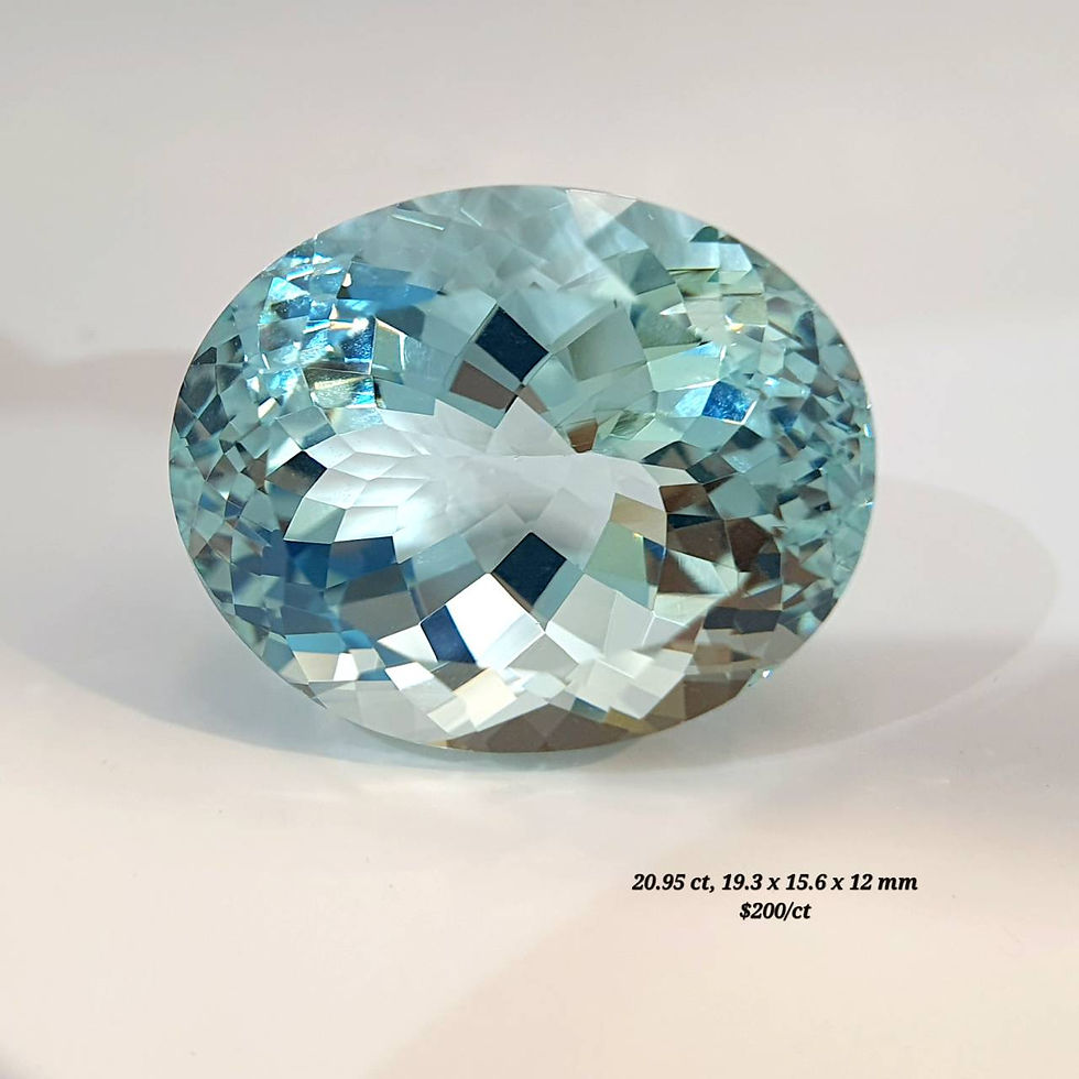 Миниатюра: 21 ct Natural Aquamarine 19.5 x 15 blue oval loose gemstone