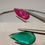 Miniatura: 8.26 ct Natural Burmese Ruby, Colombian Emerald pear shape pair Gemstones