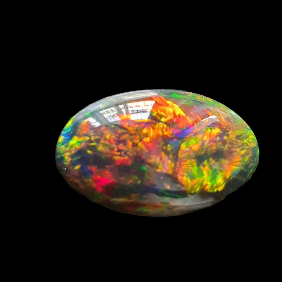 Thumbnail: 8.35 ct Natural Opal black with amazing playoff color oval loose gemston