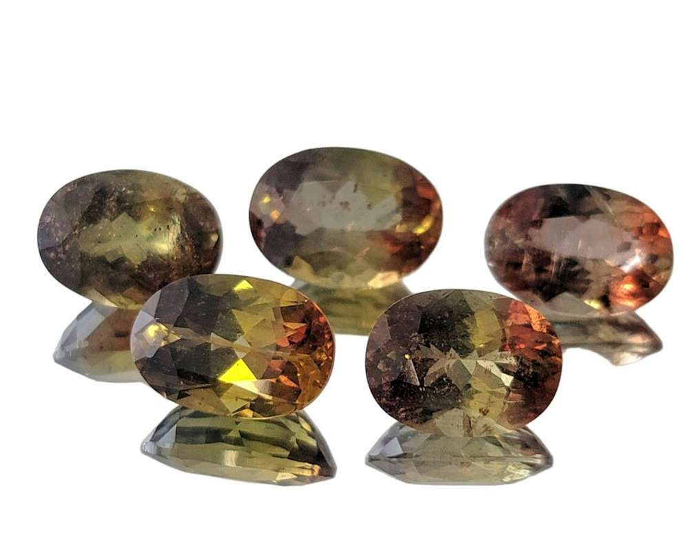 Lot of 5, Genuine Andalusite color shift 9, 9 x 7, 9 x 6 MM oval Gemstone.