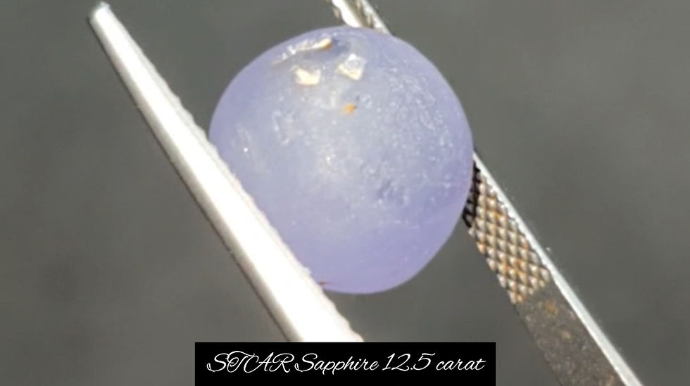 Miniatura: Natural star sapphire 12.5 carat double cabochon gemstone