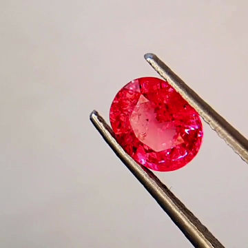 Buy Certified 2 ct Natural Mahenge Spinel neon red pink oval no heat gemstone online | Make your own ring with Mahenge spinel