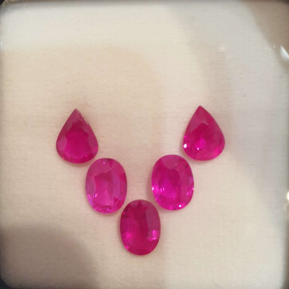 Natural Burma Ruby Pinkish Red color 6.52 ct Oval 8x6 & Pear 4x7 - Loose Gems