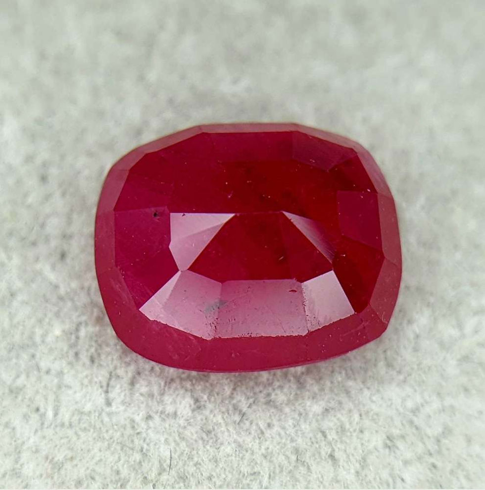 Thumbnail: Unheated Natural Ruby Red color cushion 3.97 ct - 9.9x8.4 mm Loose Gemstone