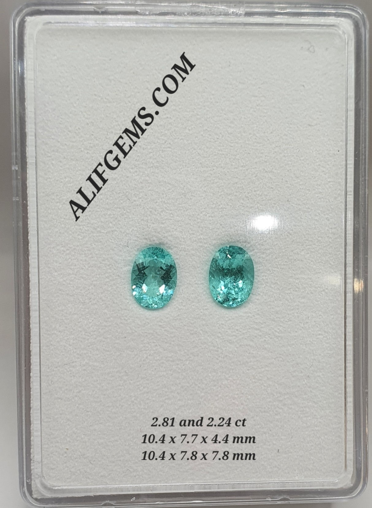 5.04 ct Natural Paraiba Tourmaline pair oval cut loose gemstone from Mozambiq