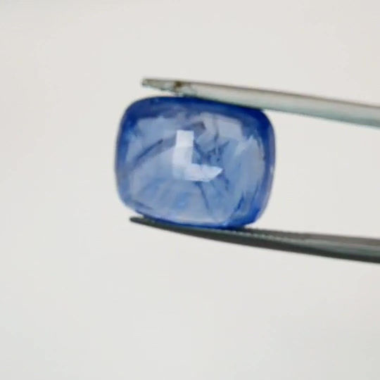 GRS certified Unheated Blue Sapphire Sri Lanka 29.79 Ct cushion-cut sapphire