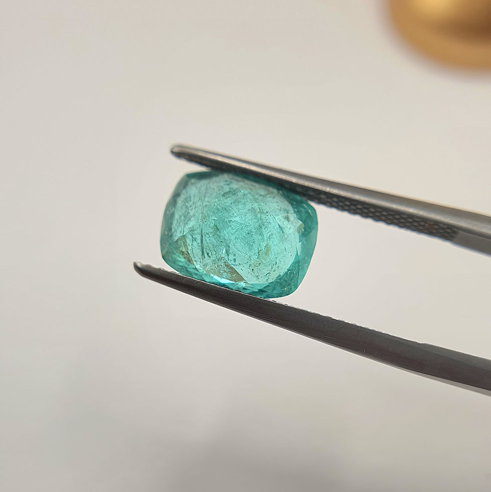 サムネイル： 3.80 Natural Paraiba Tourmaline 10 x 7 Neon Blue cushion cut From Mozambique