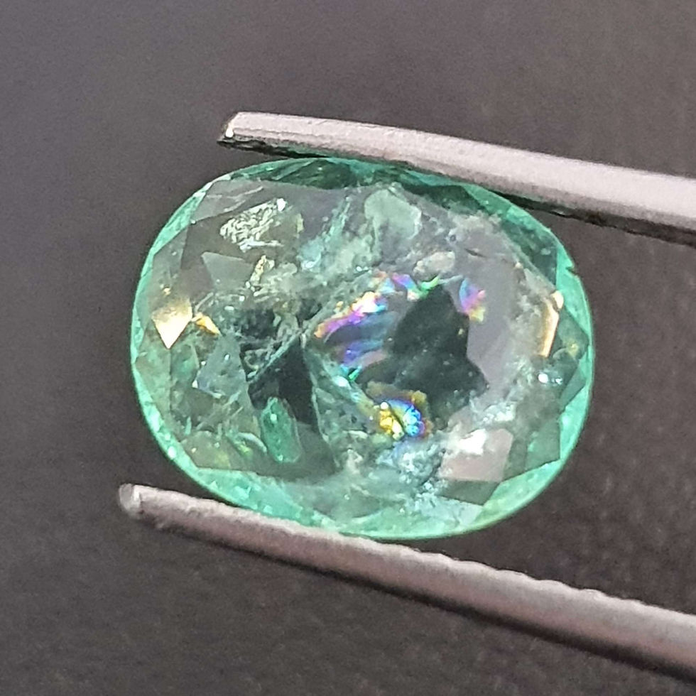 תמונה ממוזערת: Natural paraiba tourmaline greenish blue oval gemstone for jewelry