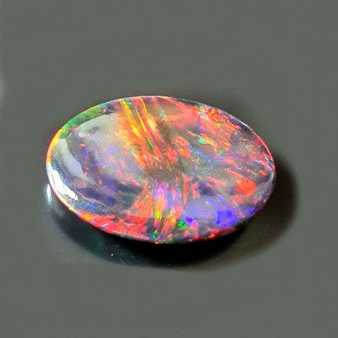 Thumbnail: 6.07 ct Natural Opal black with amazing playoff color oval loose gemstone
