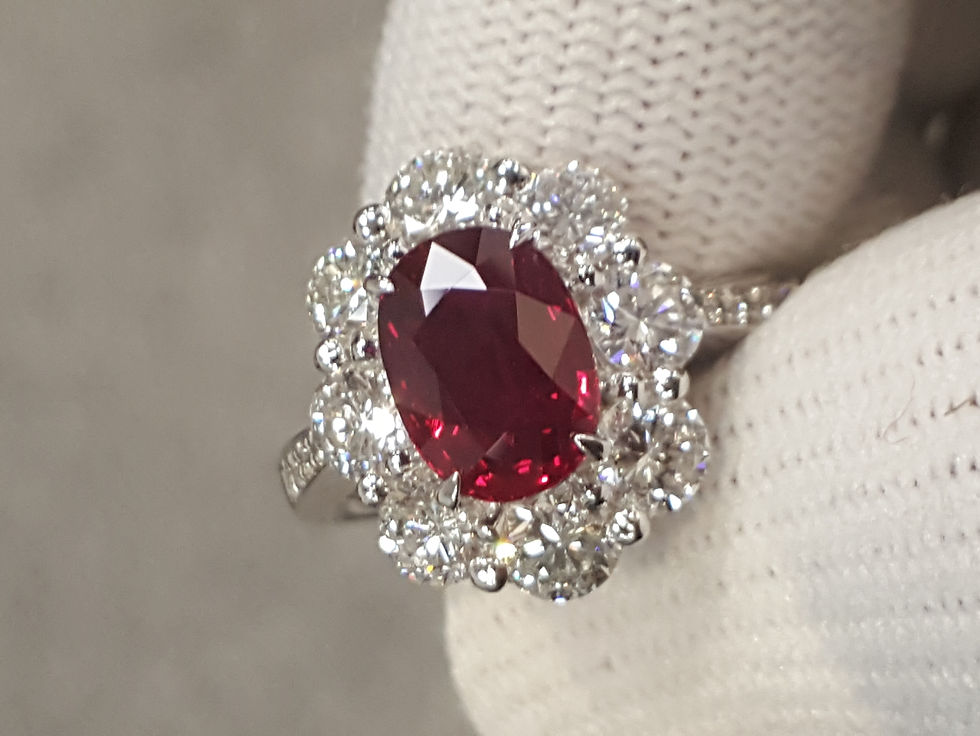 Миниатюра: Fine GRS 2.20 cts Burmese Pigeon’s blood Ruby Diamond  Ring 